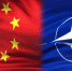 China and NATO flags background, diplomatic and economic relations, security - ИА Общественная служба новостей