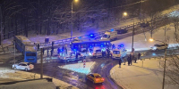 Серьезное ДТП с двумя автобусами произошло на улице Грина в Москве, фото - Мой район