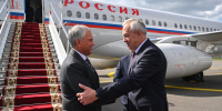 Председатель Государственной Думы Вячеслав Володин и Председатель Палаты представителей Национального собрания Республики Беларусь Игорь Сергеенко - Государственная Дума