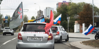 Молодёжь ДНР отметила День воссоединения с Россией автопробегом - ОНФ в Москве