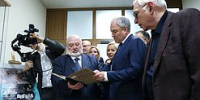 Ректор ВГИК им. С. А. Герасимова Владимир Малышев, Председатель Государственной Думы Вячеслав Володин и генеральный директор киноконцерна «Мосфильм» Карен Шахназаров - Государственная Дума