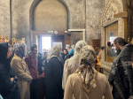 Учащиеся художествам молятся и учатся в обители преподобного Андрея Рублева