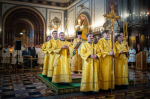 В праздник Собора Московских святых Святейший Патриарх Кирилл совершил Литургию в Храме Христа Спасителя