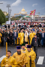 В праздник Собора Московских святых Святейший Патриарх Кирилл совершил Литургию в Храме Христа Спасителя